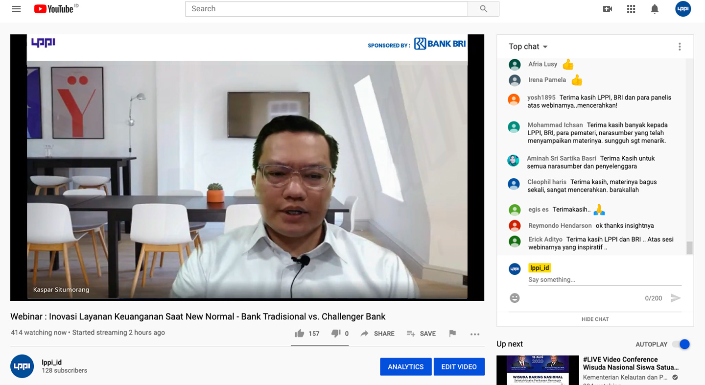 Webinar Inovasi Layanan Keuangan Saat New Normal