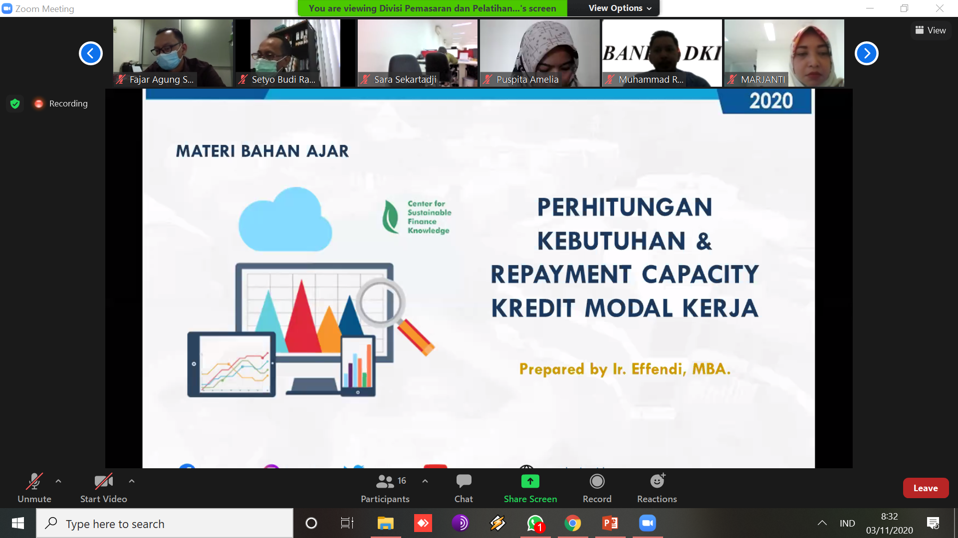 Online Learning Services - Perhitungan Kebutuhan & Repayment Capacity Kredit Modal Kerja